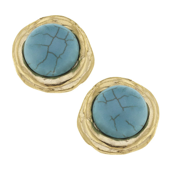 Susan Shaw Round Turquoise Studs
