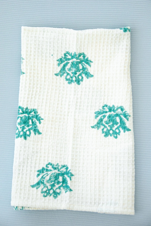 Rahab's Rope Block Print Waffle Tea Towel