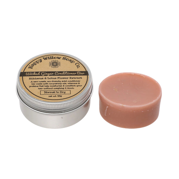 Happy Willow Wicked Ginger Conditioner Bar with Reusable Metal Tin