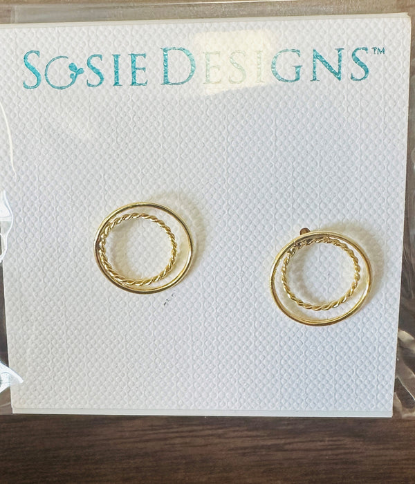 Sosie Designs Gold Double Circle Studs #ST503