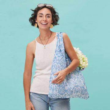 Rockflowerpaper Underwater Sea Blu Bag Reusable Shopping Bag - Machine Washable -SKU#39-9733